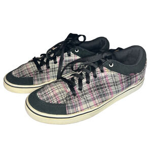 VANS Women's Sneakers in Black and Pink Plaid Size 10